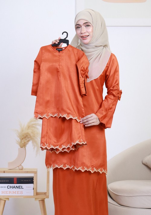 Kurung Wan Sofea Kids - Brick Orange