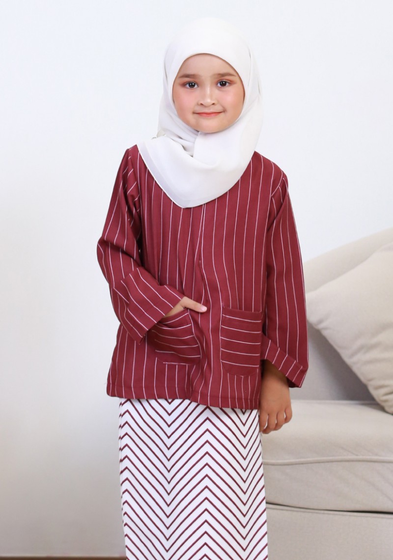 Kurung Imani Kids - Burgundy