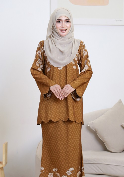 Kurung Sri Melur - Cinnamon Brown