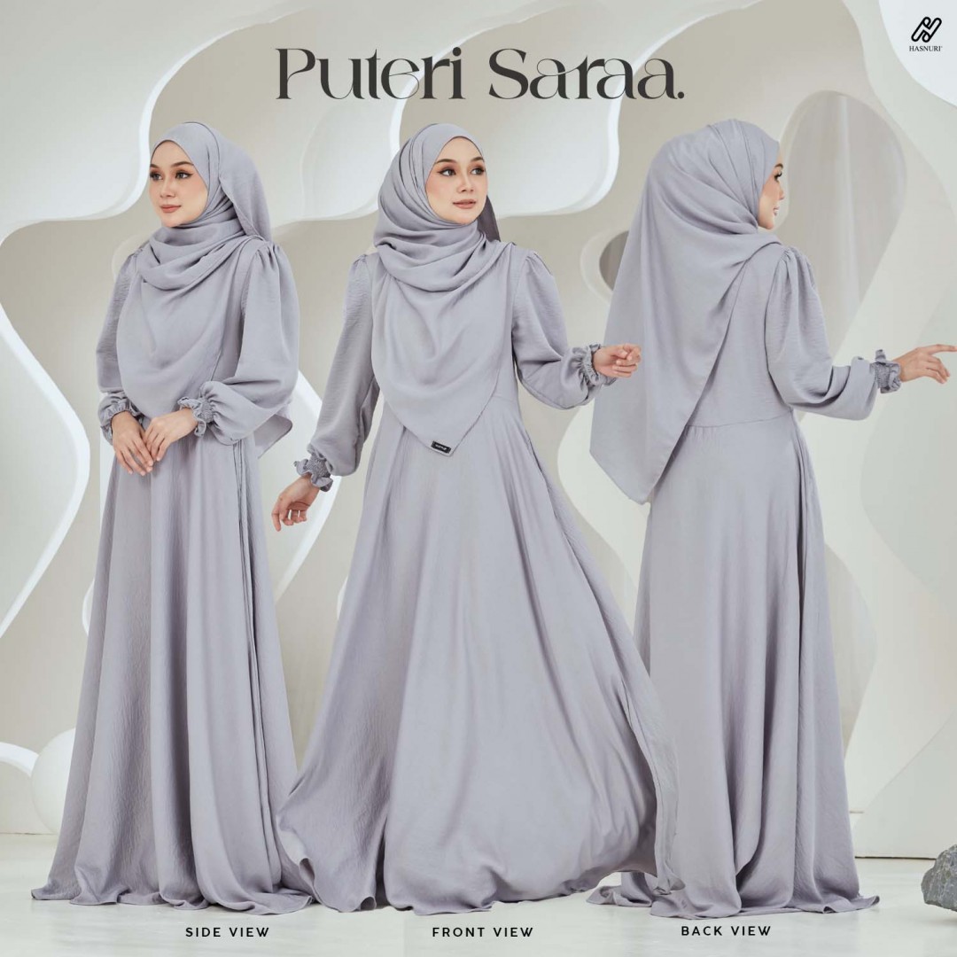 Dress Puteri Saraa - Silver Grey