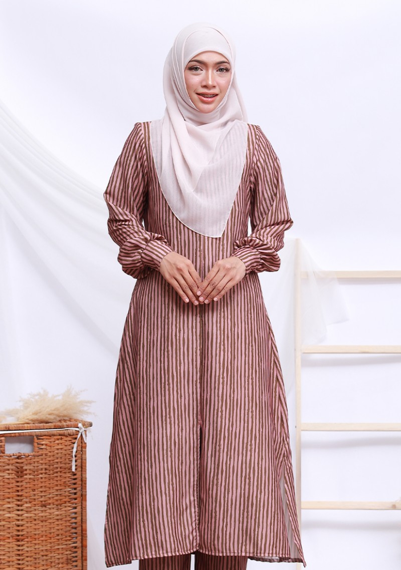 Suit Zakiya Printed - Dusty Pink