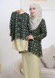 Kurung Sri Tulip Mini Kids - Emerald Green
