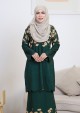 Kurung Sri Melur Labuh - Emerald Green