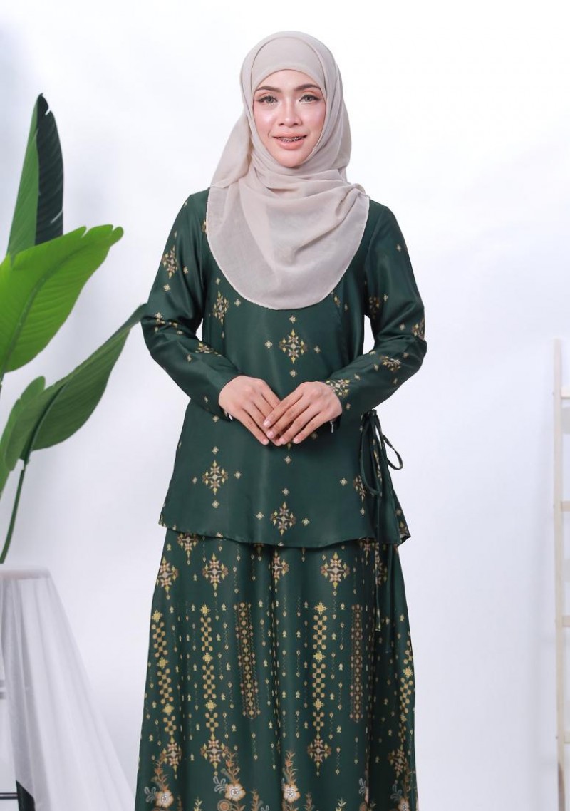 Kurung Hanami - Emerald Green