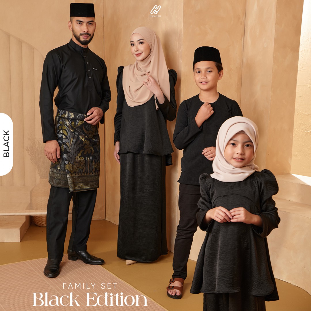 Kurung Puteri Daniya Kids - Black