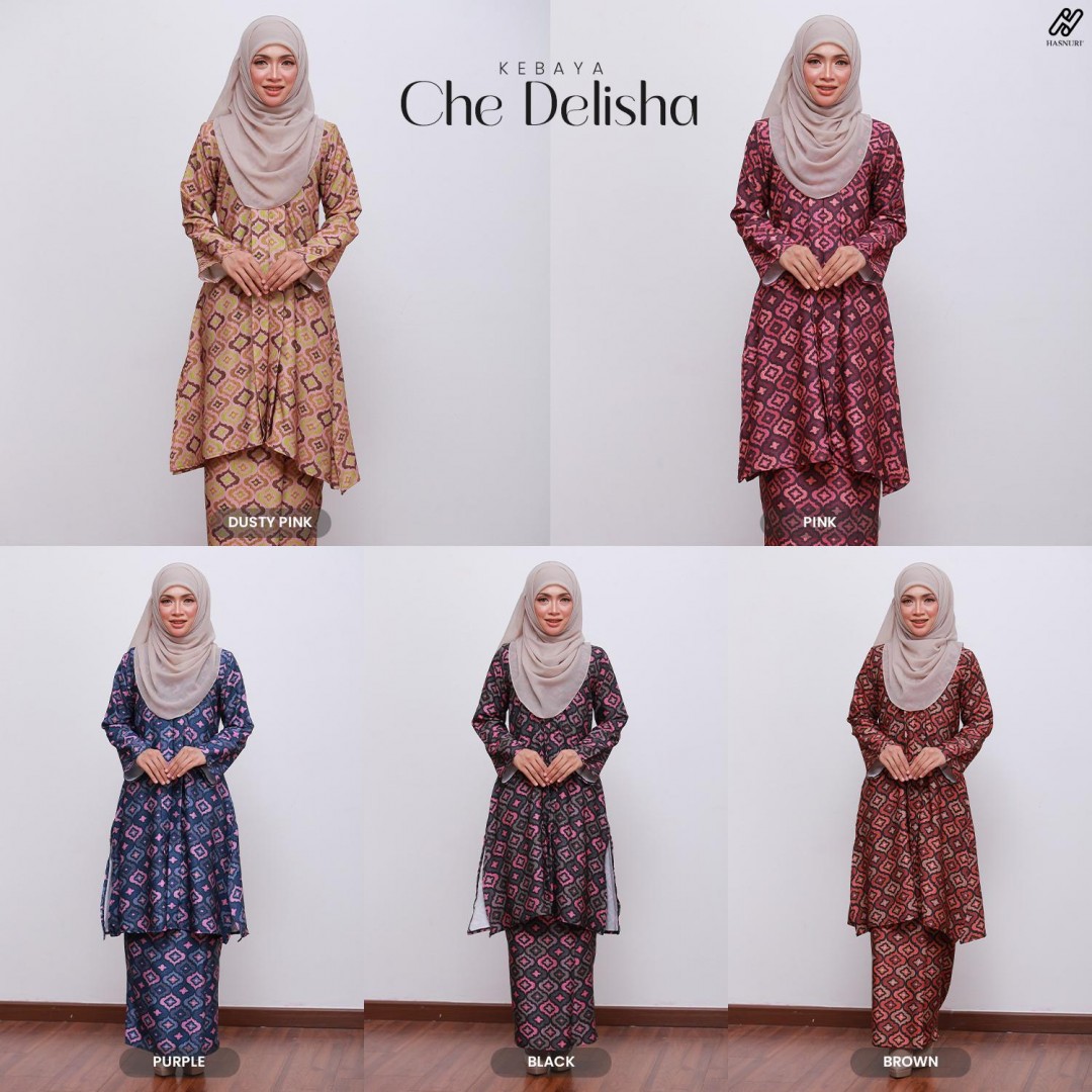 Kebaya Che Delisha - Brown