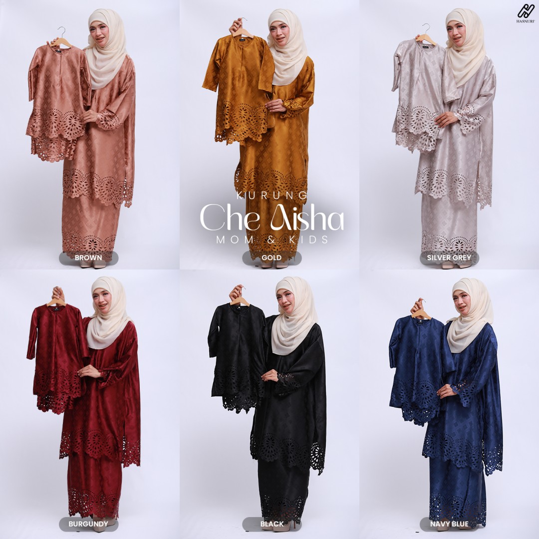 Kurung Che Aisha - Navy Blue
