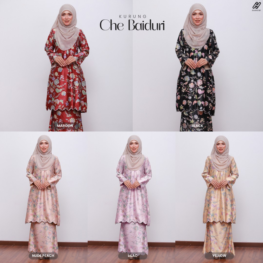 Kurung Che Baiduri - Maroon