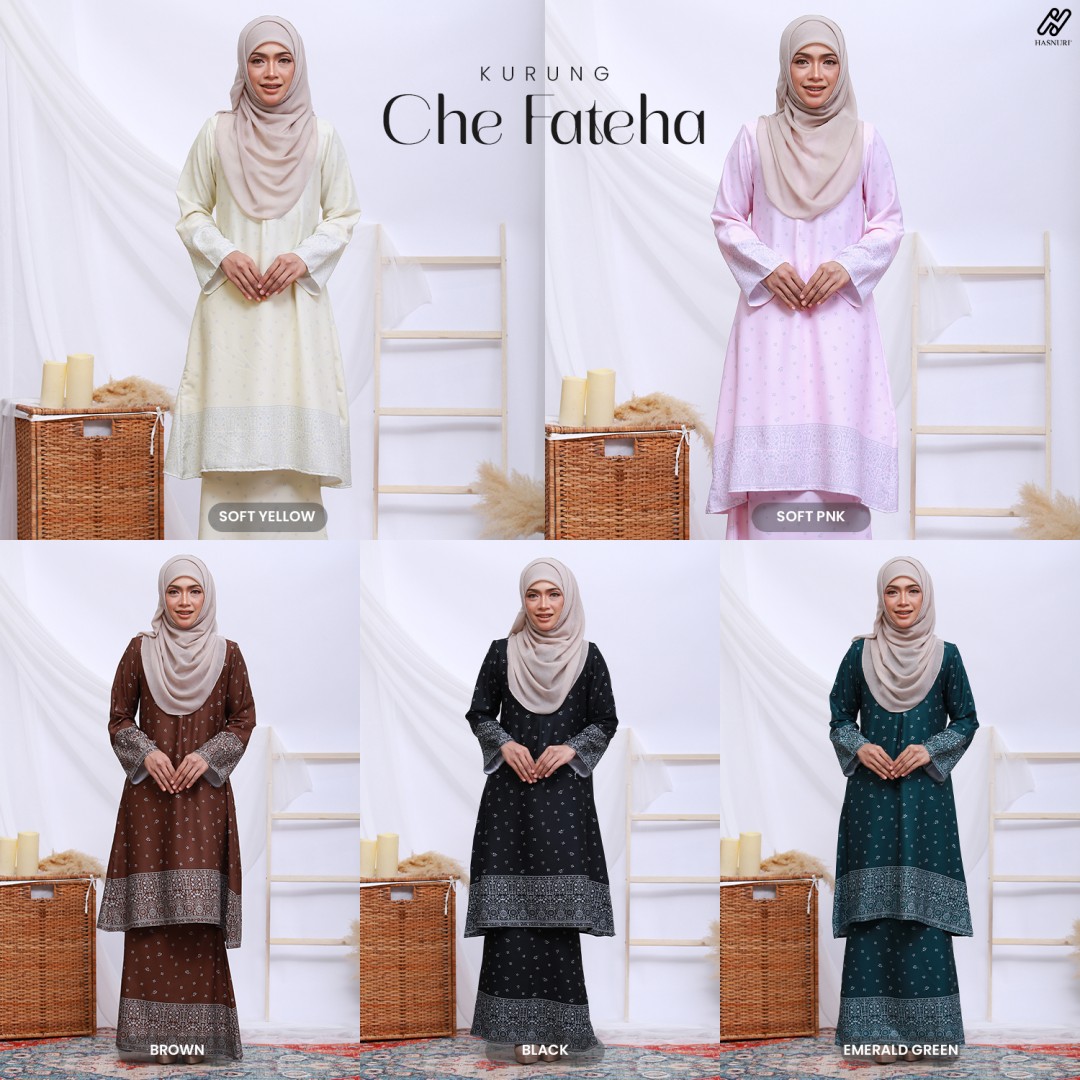Kurung Che Fateha - Soft Yellow