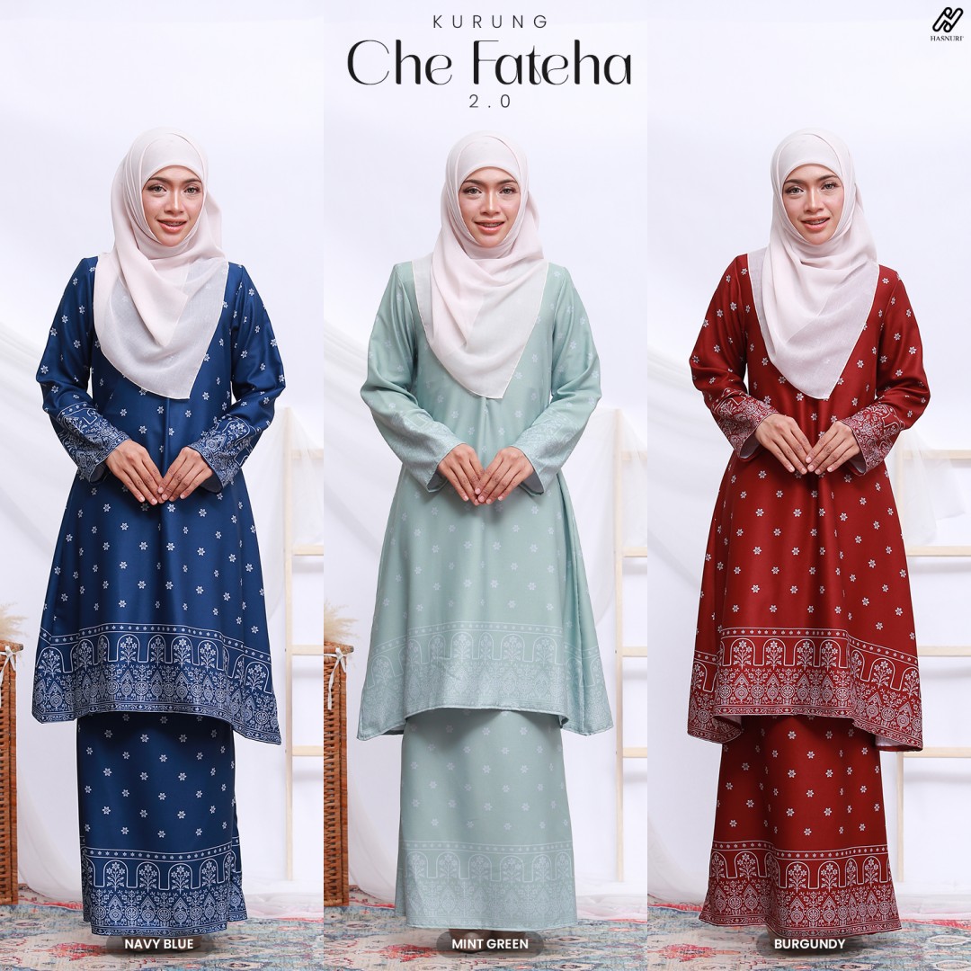 Kurung Che Fateha 2.0 - Burgundy