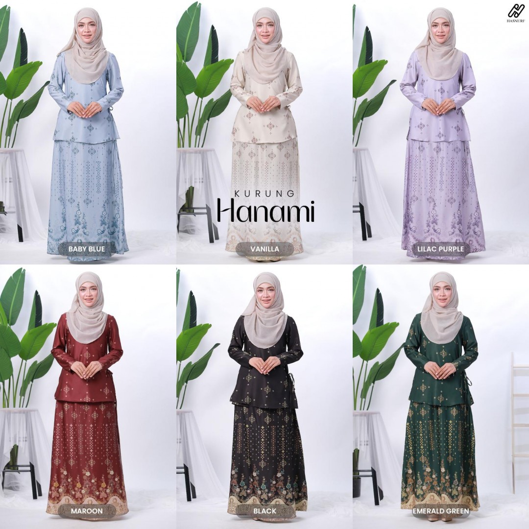 Kurung Hanami - Emerald Green