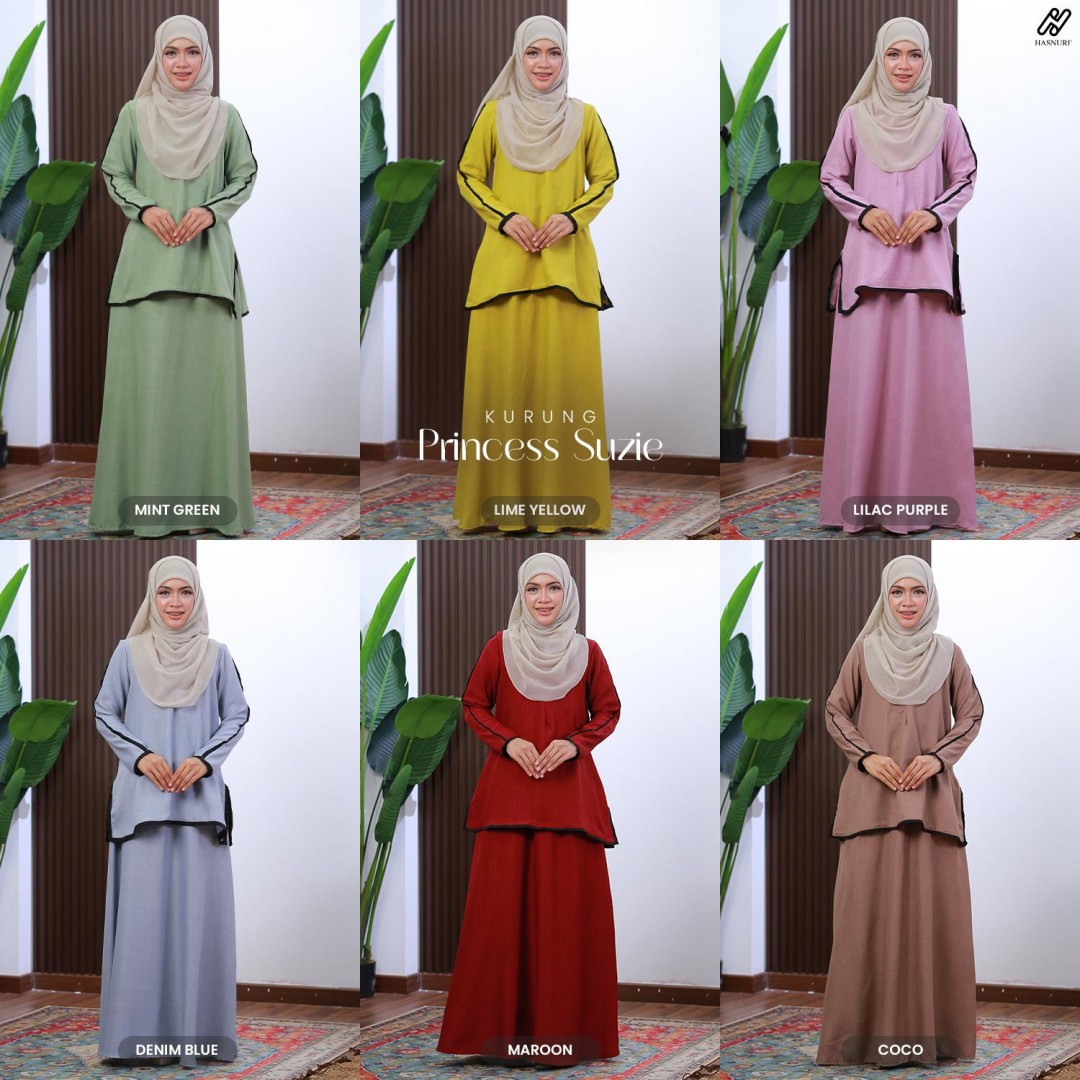 Kurung Princess Suzie - Lime Yellow