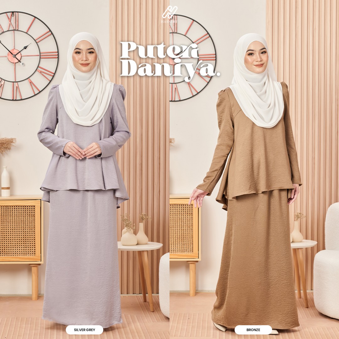 Kurung Puteri Daniya - Silver Grey