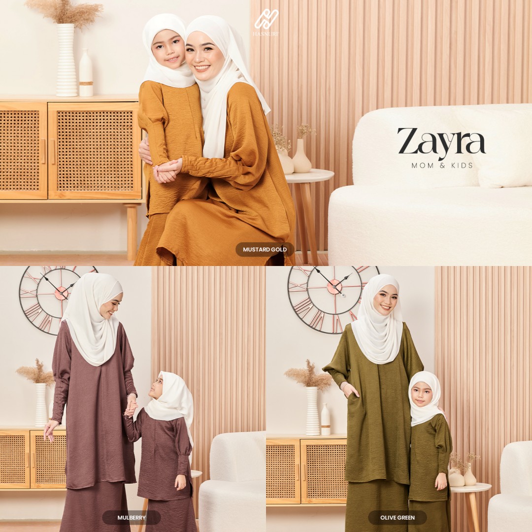 Kurung Zayra - Olive Green