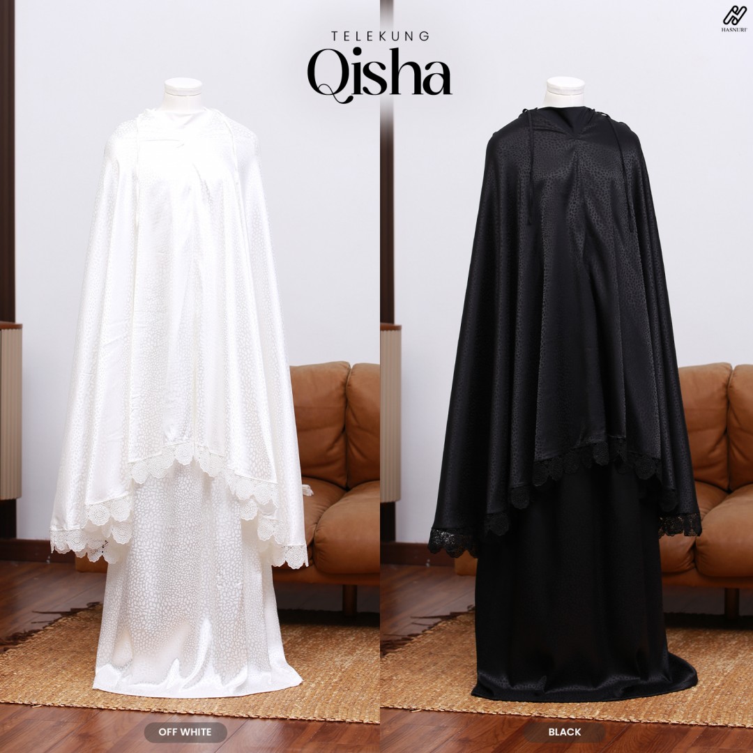 Telekung Qisha - Off White