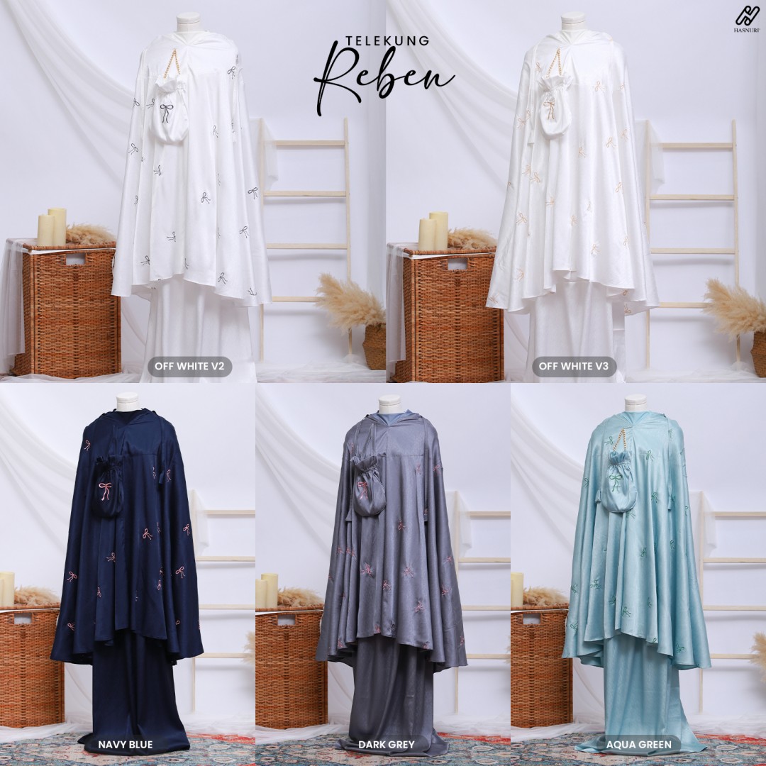 Telekung Reben - Dark Grey