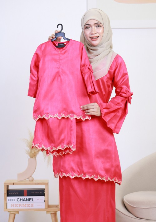 Kurung Wan Sofea Kids - Fuschia Pink