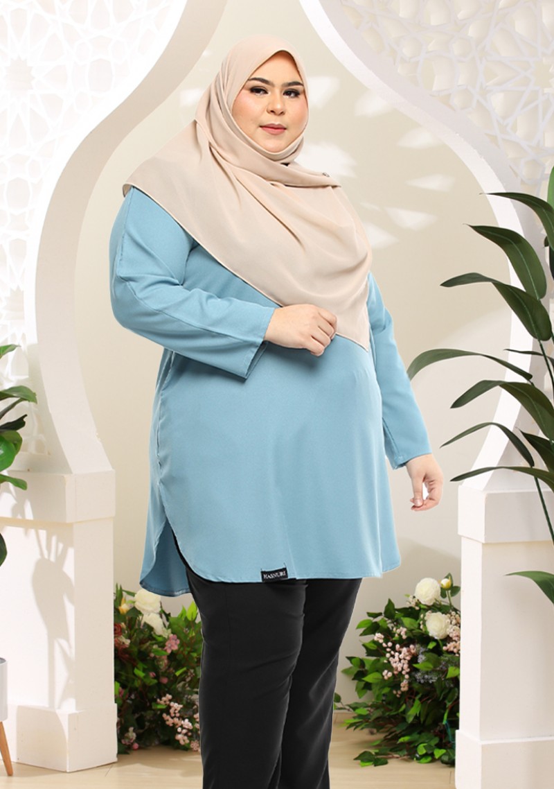 Blouse Sheera Plus Size - Dusty Blue