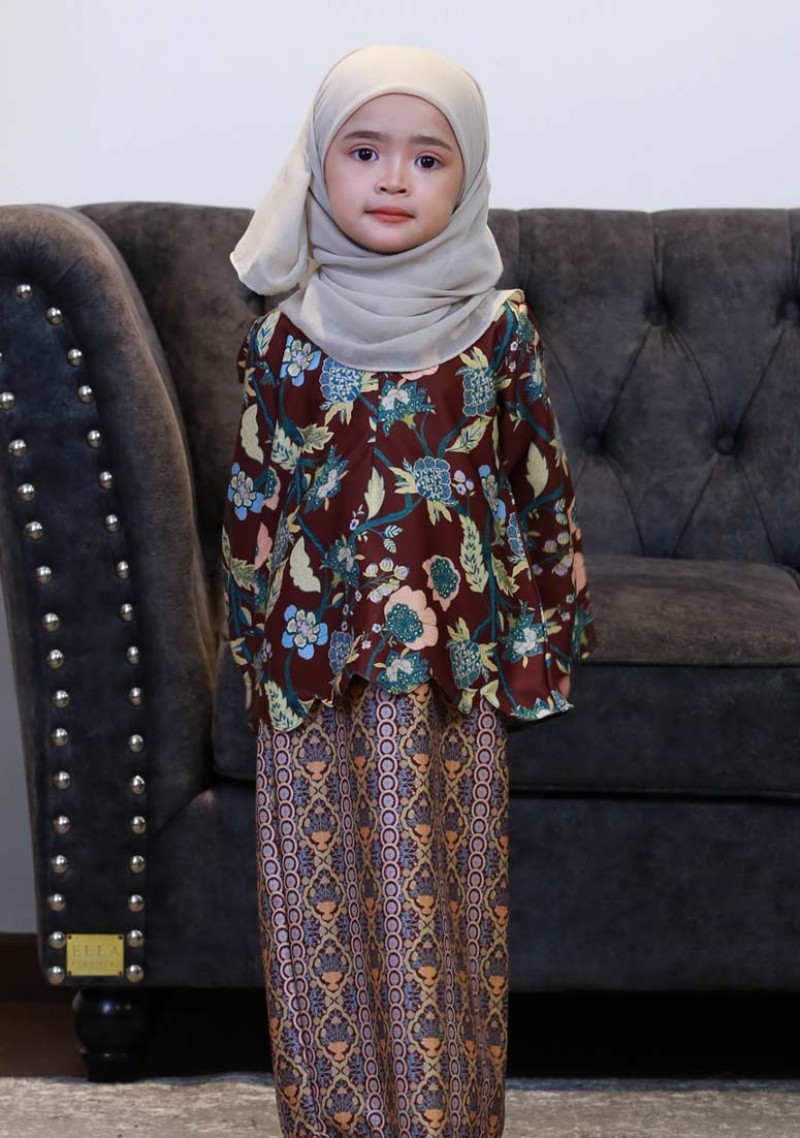 Kurung Dang Tiara Mini Kids - Burgundy