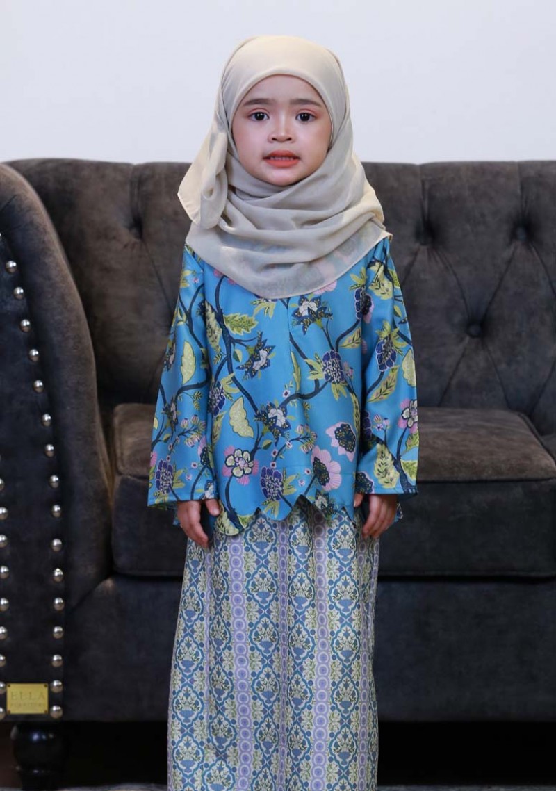 Kurung Dang Tiara Mini Kids - Dusty Blue