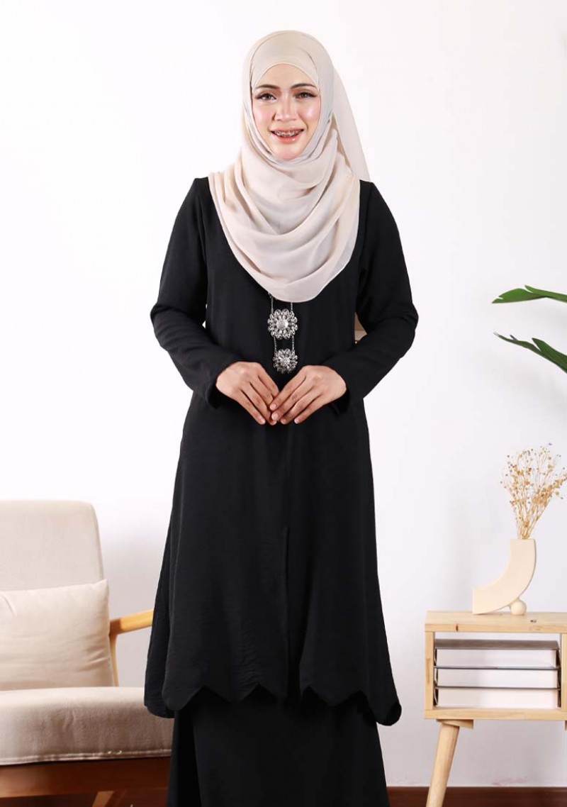 Kurung Lala Scallop - Black