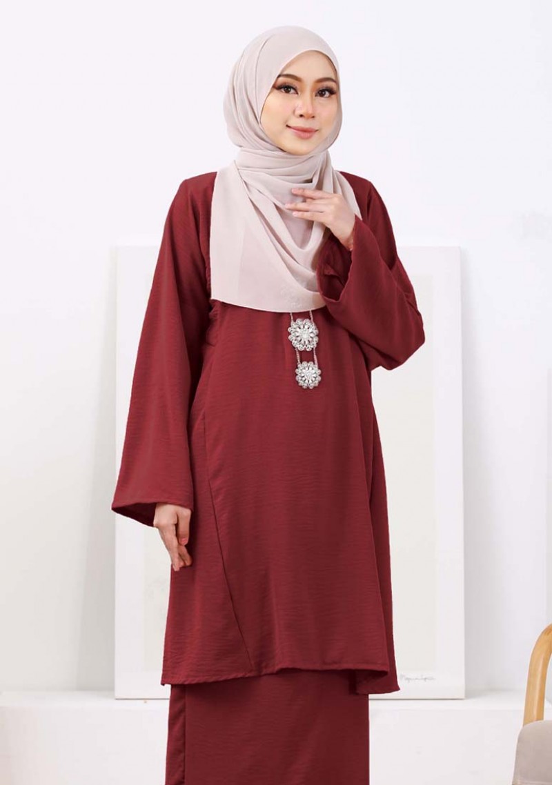 Kurung Nur Zaleha - Maroon