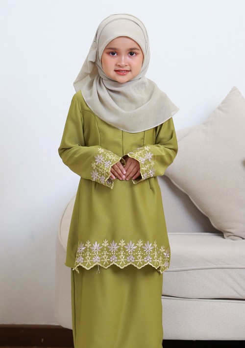 Kurung Dang Faeza Kids 2.0 - Golden Olive