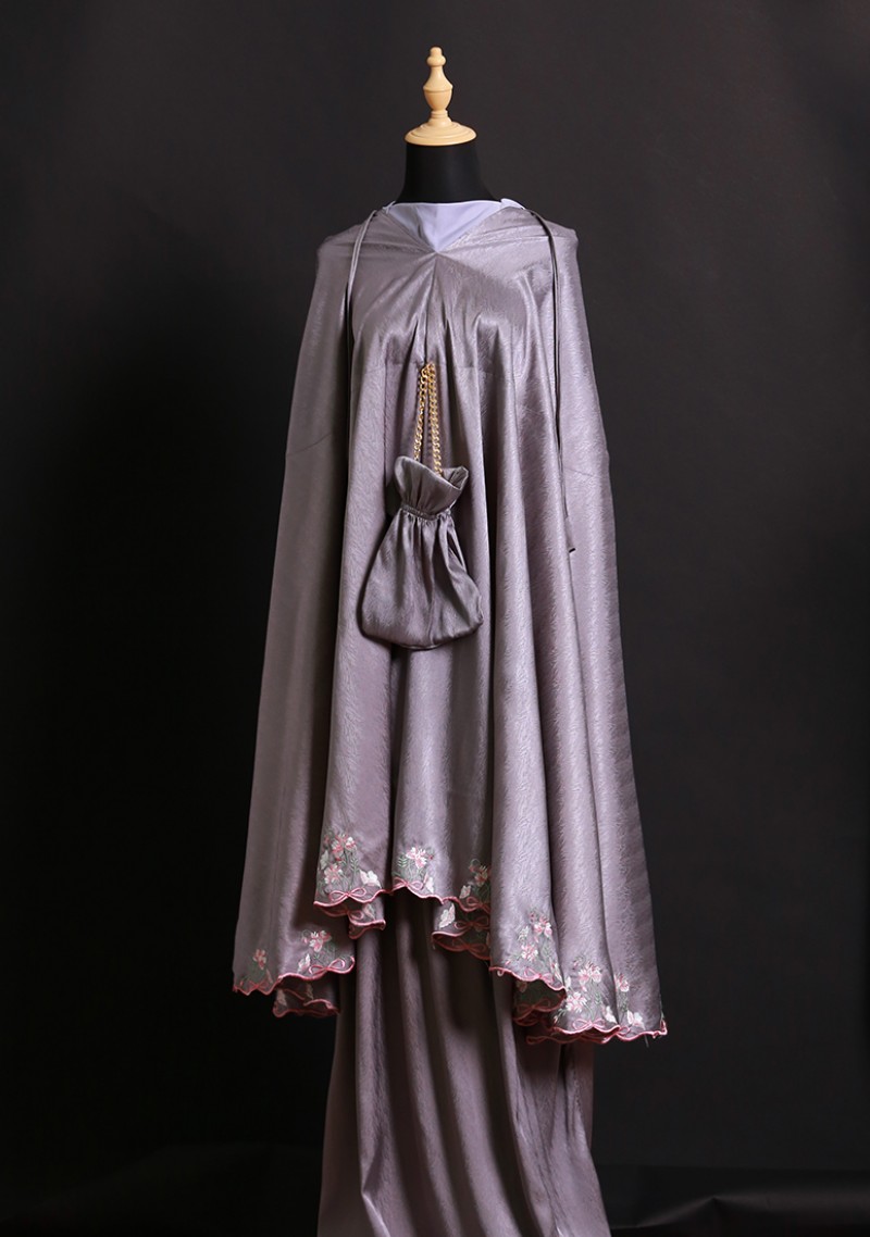 Telekung Mawar - Grey