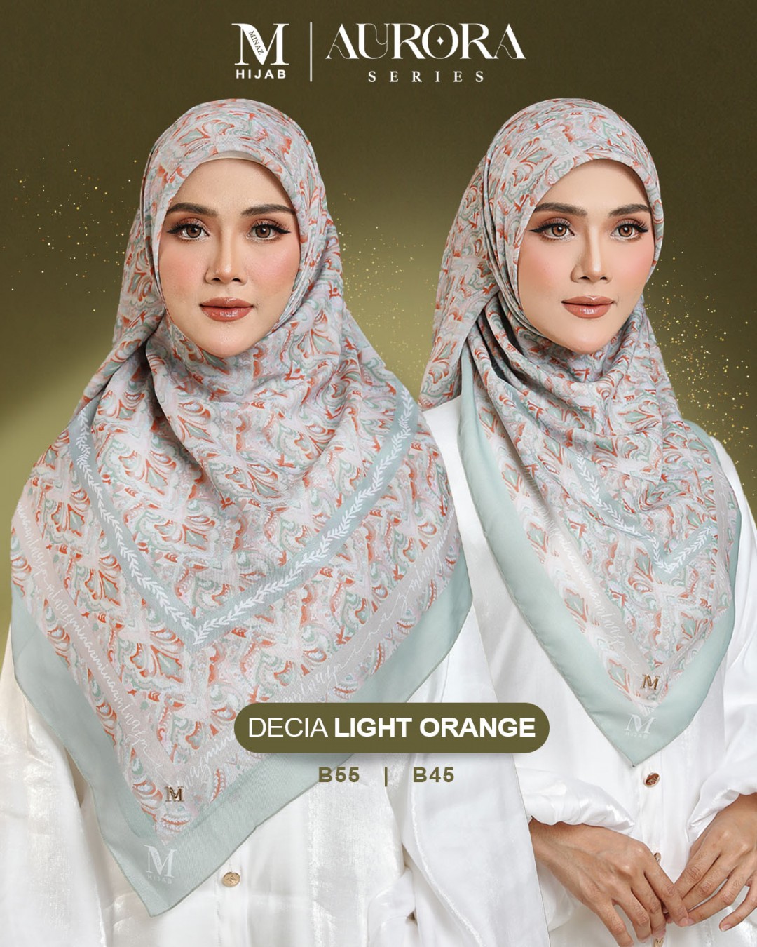 Tudung Bawal Aurora - Decia Light Orange