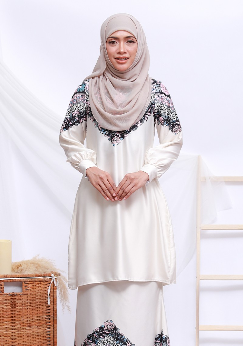Kurung Adhwa - Ivory White