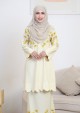 Kurung Sri Melur Labuh - Ivory White