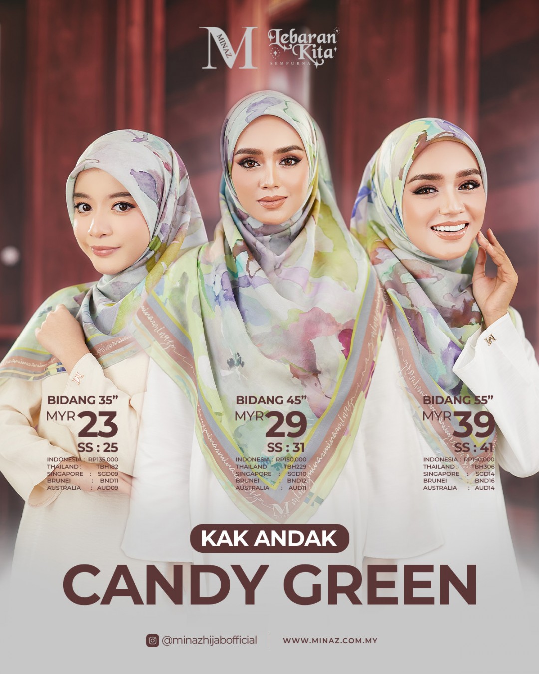 Tudung Bawal - Candy Green - B45