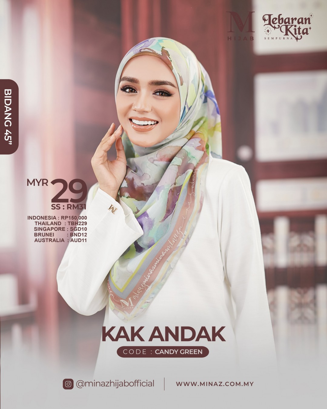 Tudung Bawal - Candy Green - B45