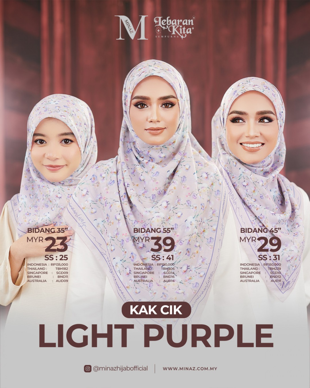 Tudung Bawal - Light Purple