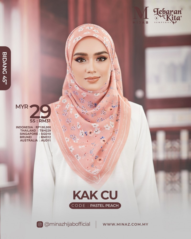 Tudung Bawal - Pastel Peach - B45