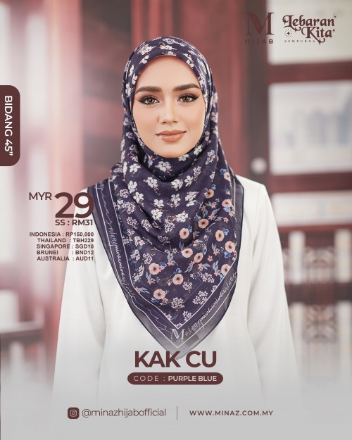 Tudung Bawal - Purple Blue - B45