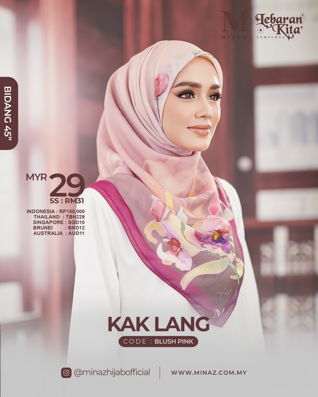 Tudung Bawal - Blush Pink - B45