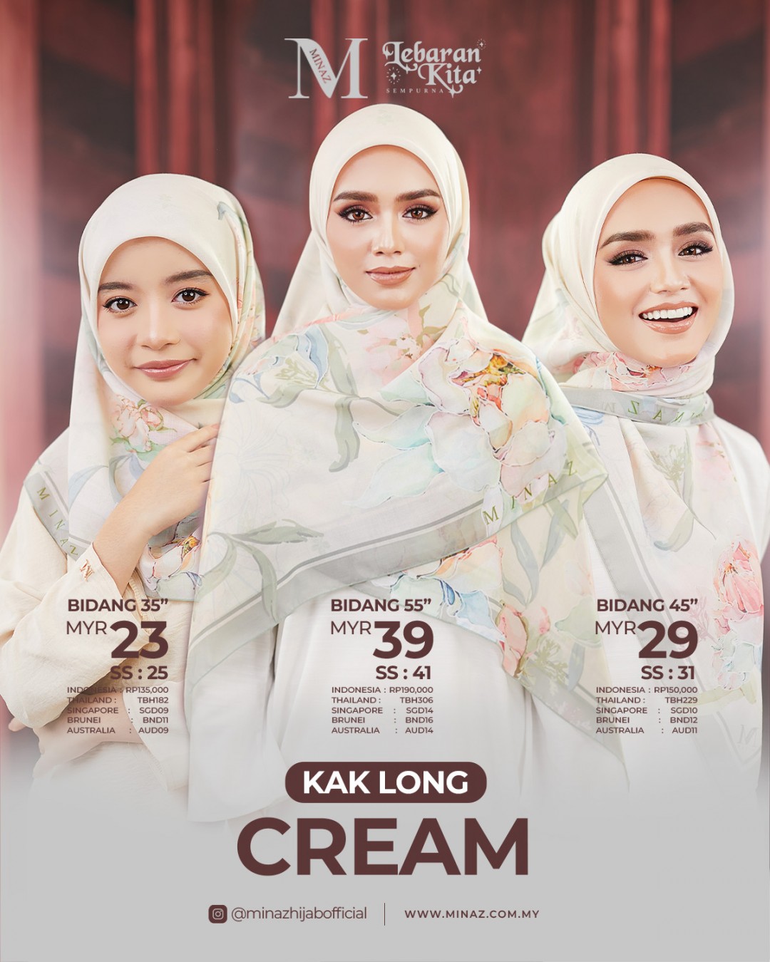 Tudung Bawal - Cream