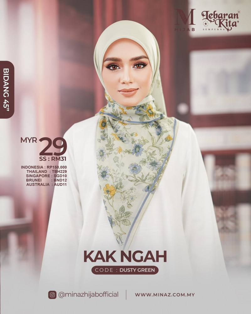 Tudung Bawal - Dusty Green - B45