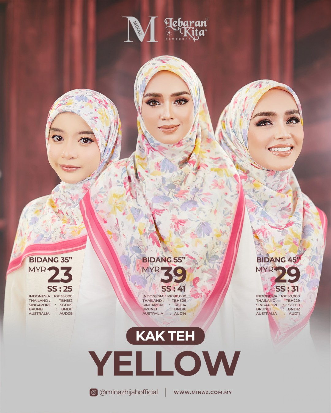 Tudung Bawal - Yellow - B45