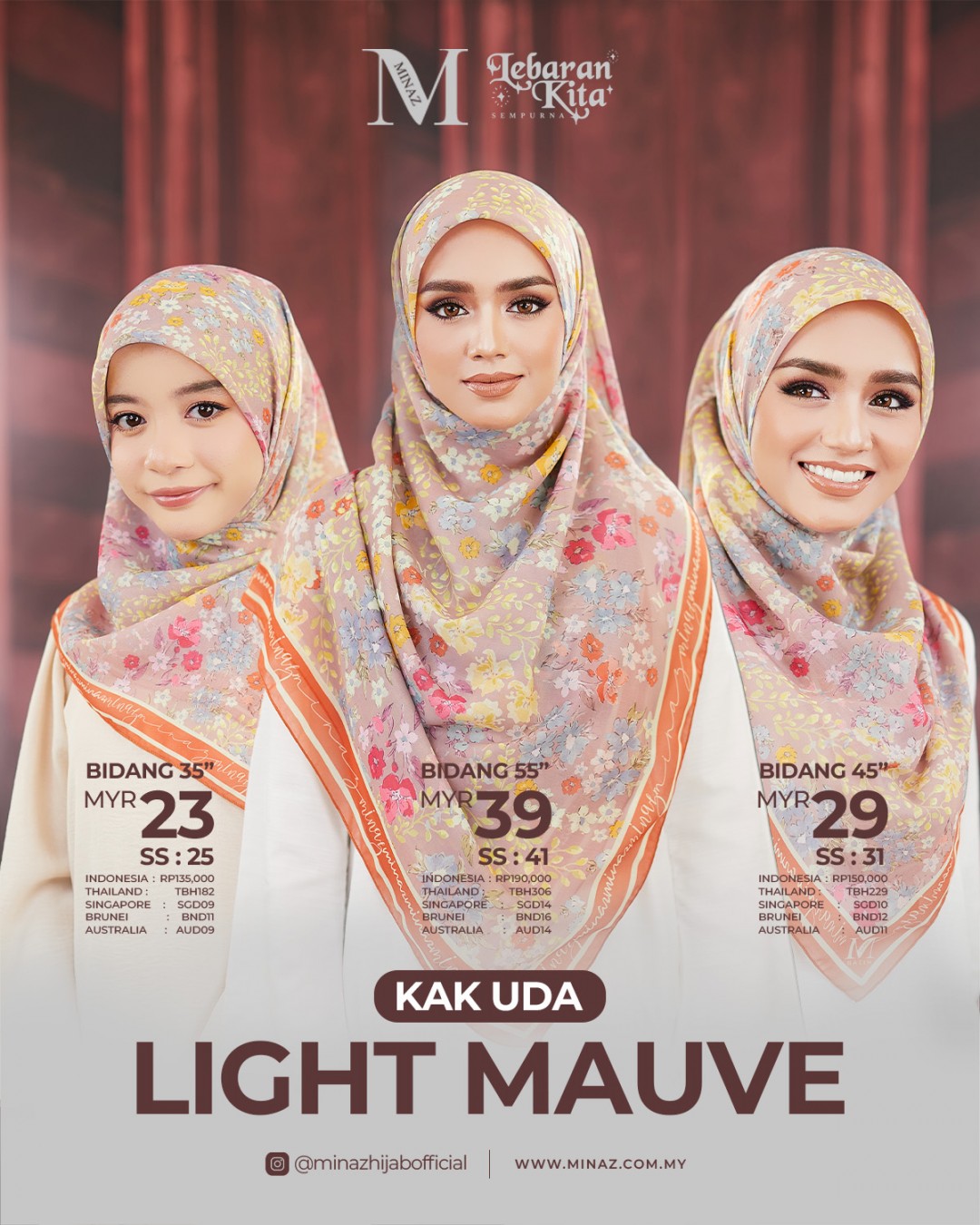 Tudung Bawal - Light Mauve