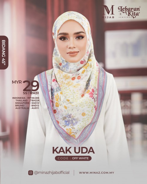 Tudung Bawal - Off White - B45