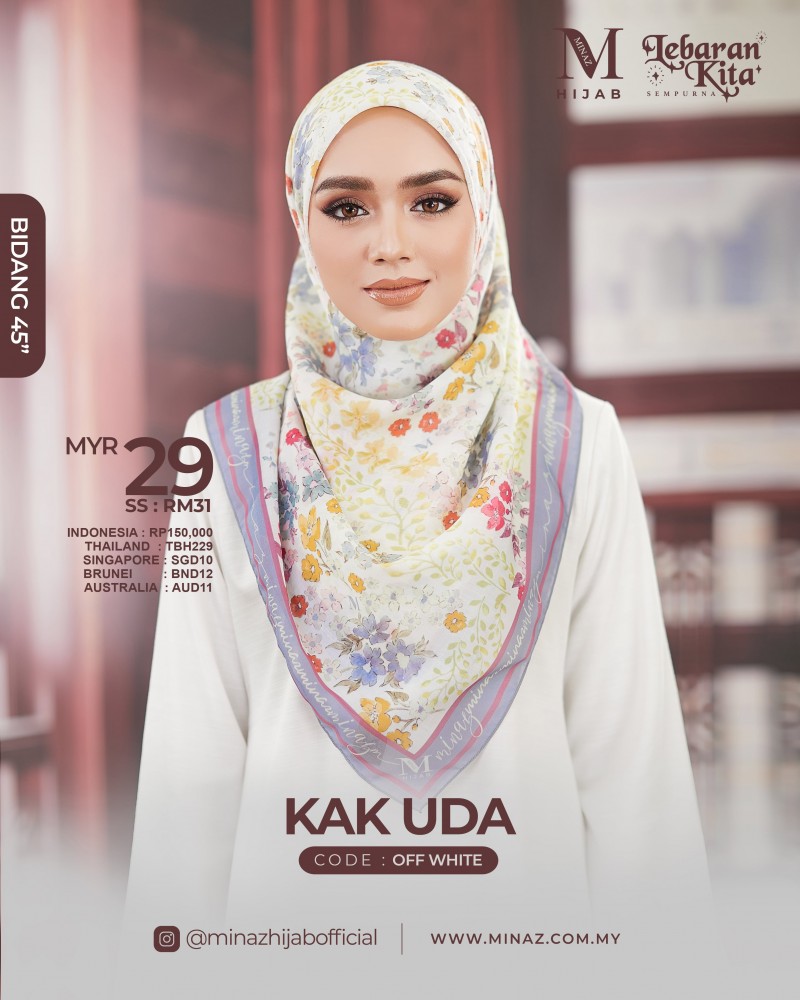 Tudung Bawal - Off White - B45