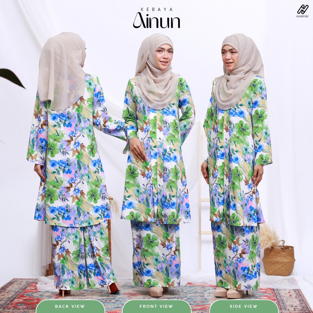 Kebaya Ainun - White Blue