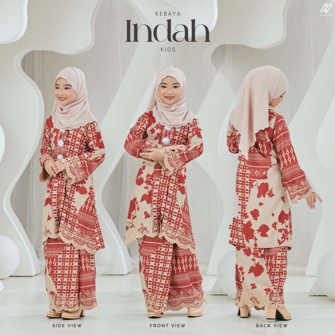 Kebaya Indah Kids - Light Grey