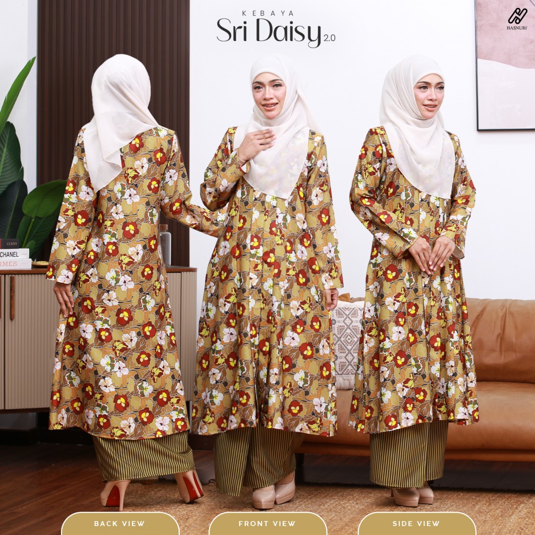 Kebaya Sri Daisy 2.0 - Charcoal Grey