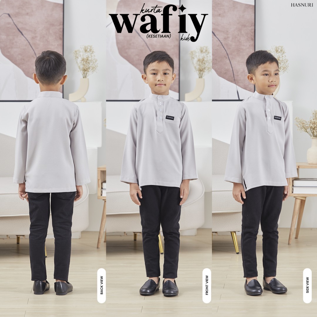 Kurta Wafiy Kids - Light Grey