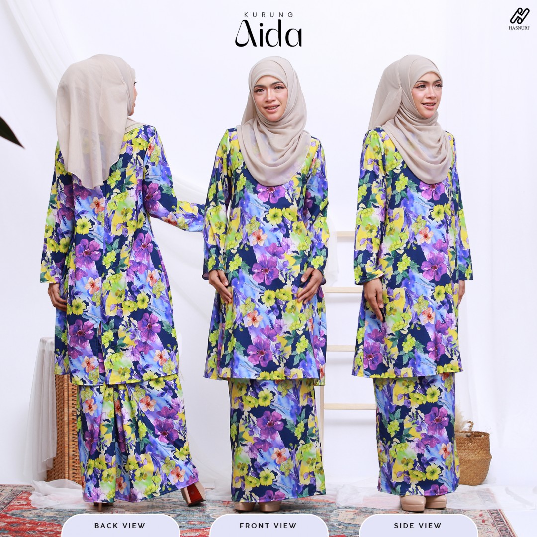 Kurung Aida - Black Orange