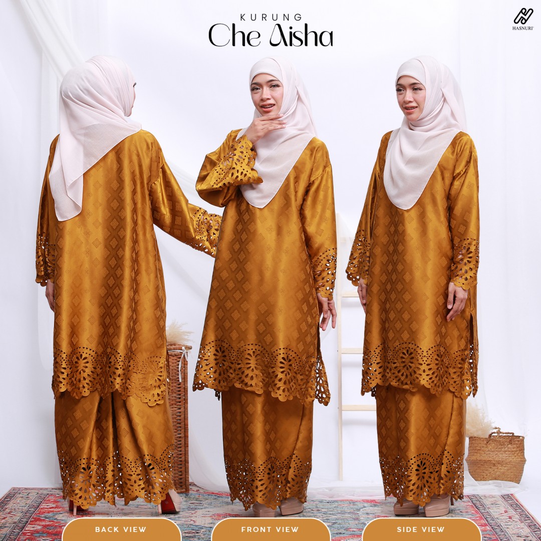 Kurung Che Aisha - Navy Blue