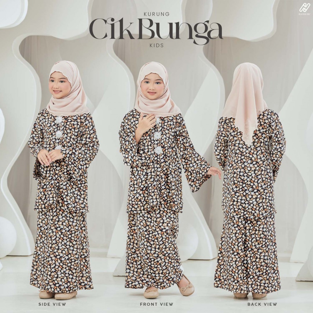 Kebaya Cik Bunga Kids - Yellow